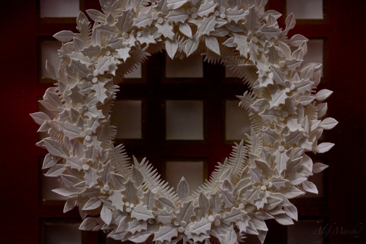 Papercut Wreath by Rahimah Marchi, 2008 (Dimensions of the wreath: About 3 x 3 inches.)